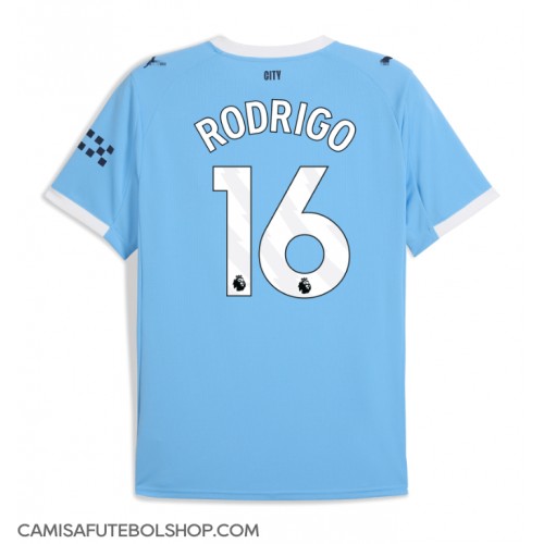 Camisa de time de futebol Manchester City Rodri Hernandez #16 Replicas 1º Equipamento 2025-26 Manga Curta